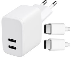 Xtronic 35W USB-C Snellader – Dubbele Poort Oplader – Inclusief 1 meter USB-C naar USB-C 60W - Geschikt USB-C apparaten – Compacte USB-C Adapter