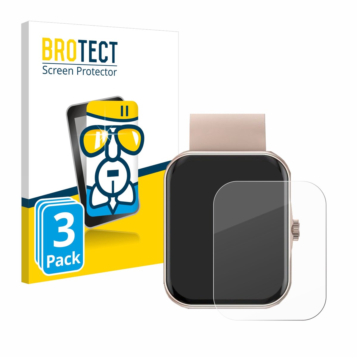 Screenprotector 3 Stuks voor Mutoy Smartwatch 1.83" Beschermglas transparant