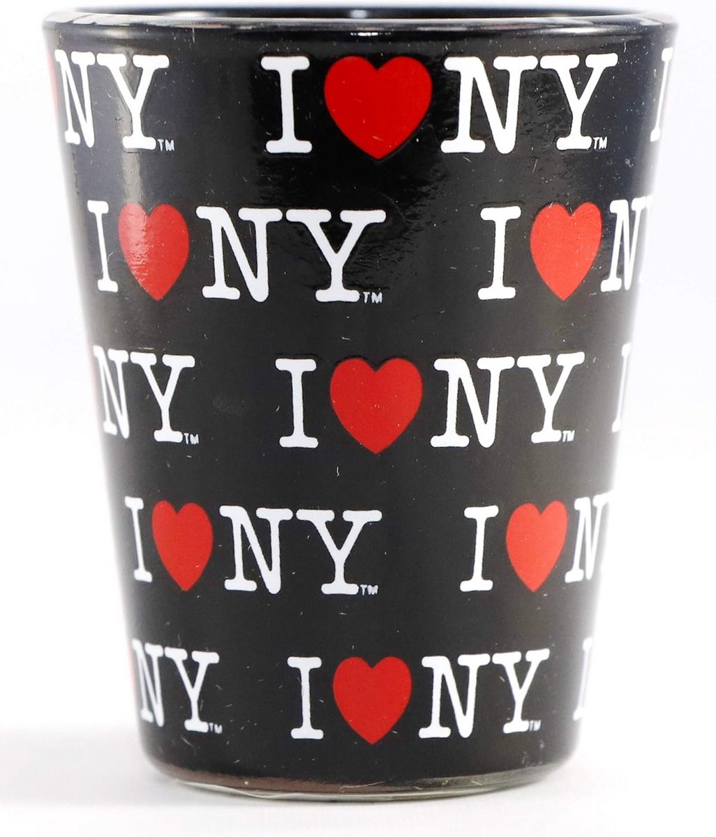 Souvenir Shotglas New York 'I Love NY' Zwart Glas