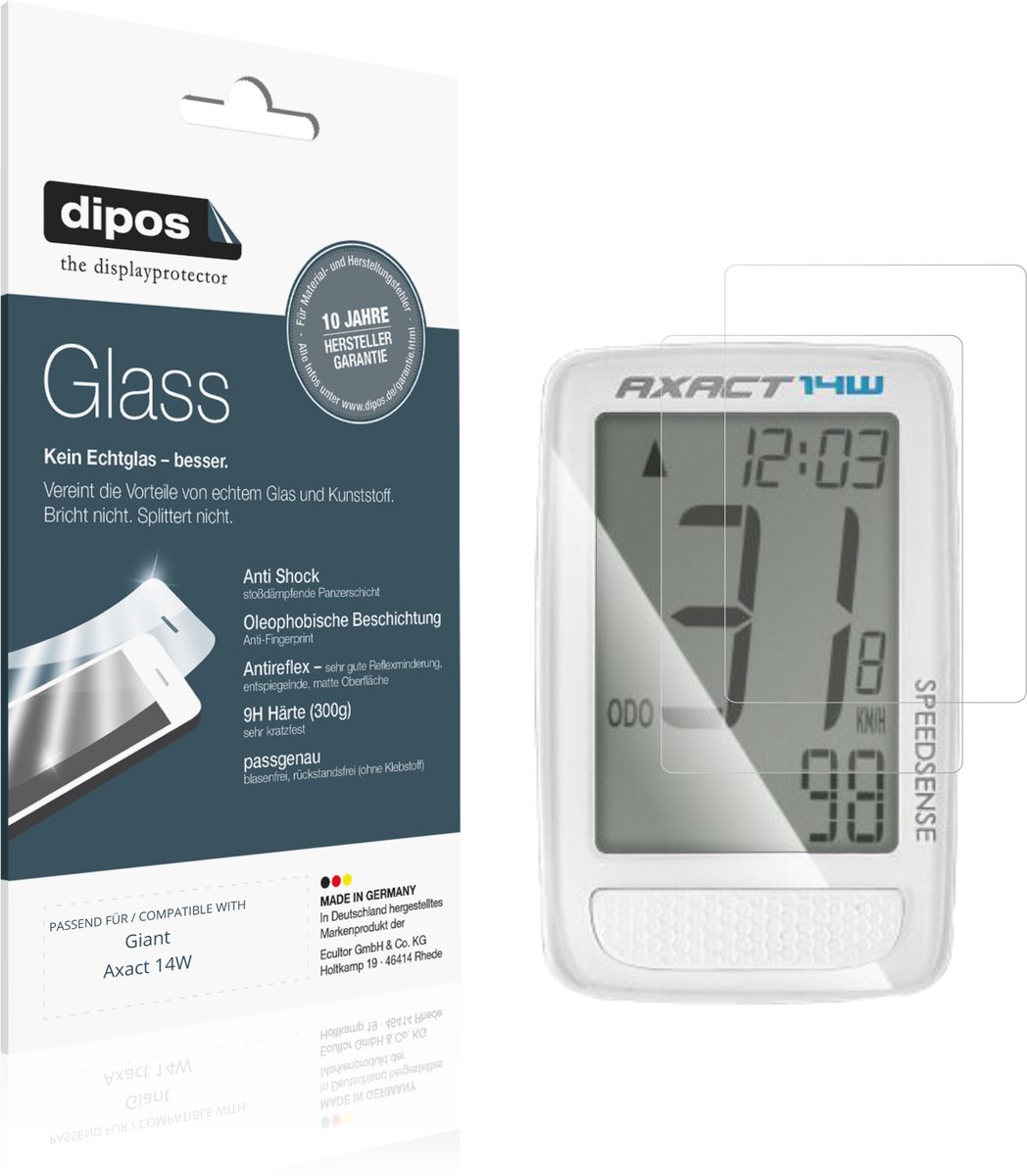 dipos – 2x Matte Pantserfolie geschikt voor Giant Axact 14W | 9H Screenprotector