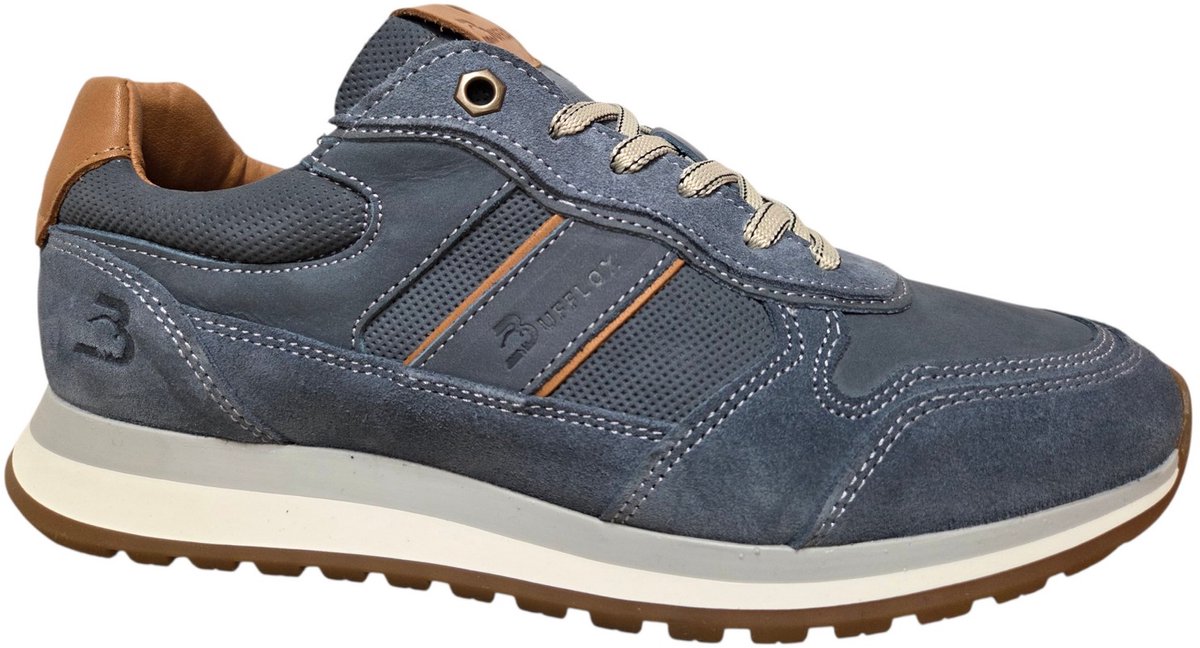 Bufflox Madrid Sneakers Blauw Leer en Suede Heren - Blauw - 41