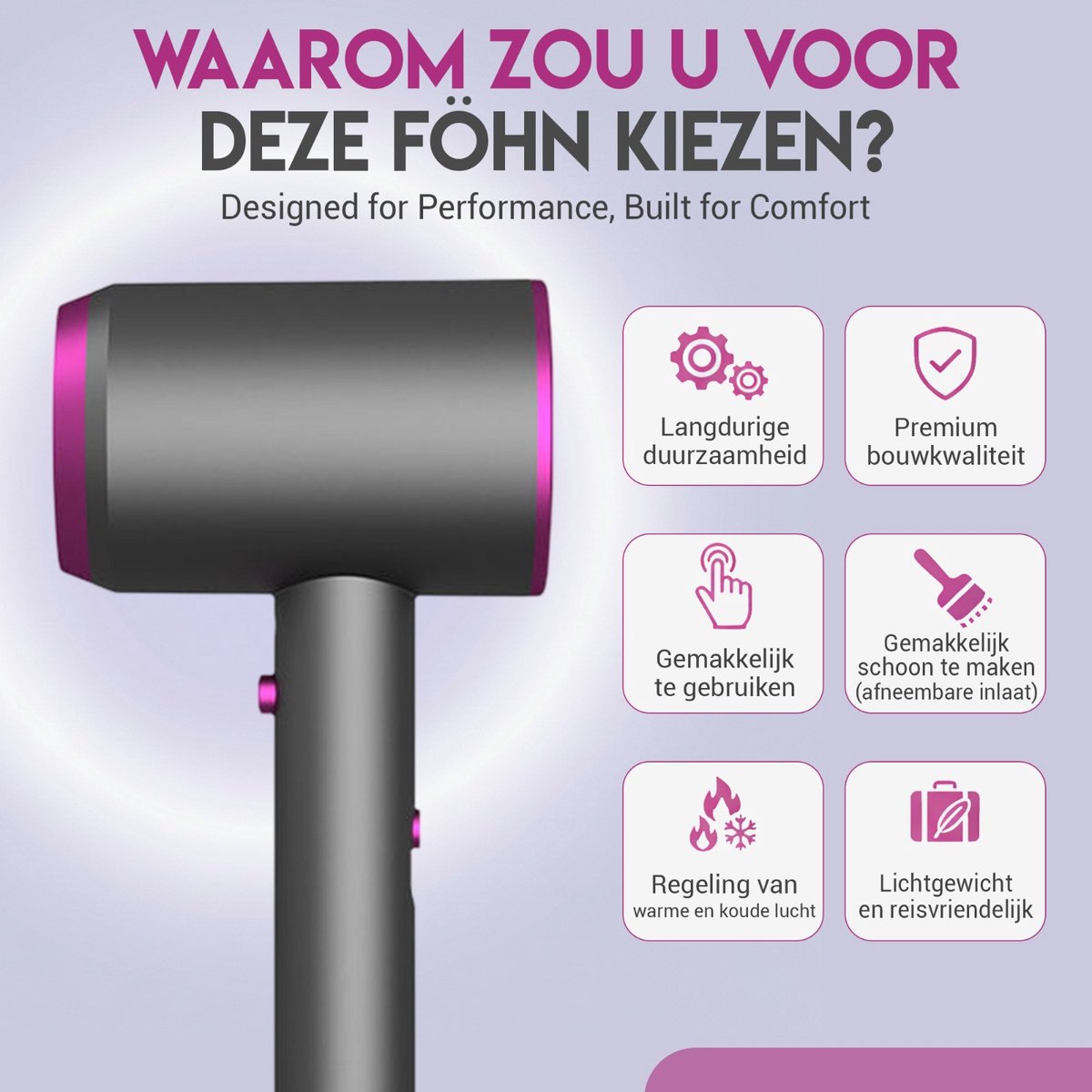 Aydin Online Professionele Föhn met Diffuser 1200W - afbeelding 3