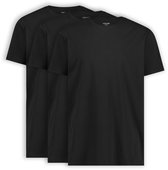 LEBASQ - Steve's T-shirt voor heren - 3 pack - Ronde hals - Extra lang - Biologisch katoen (GOTS) - Zwart - XL