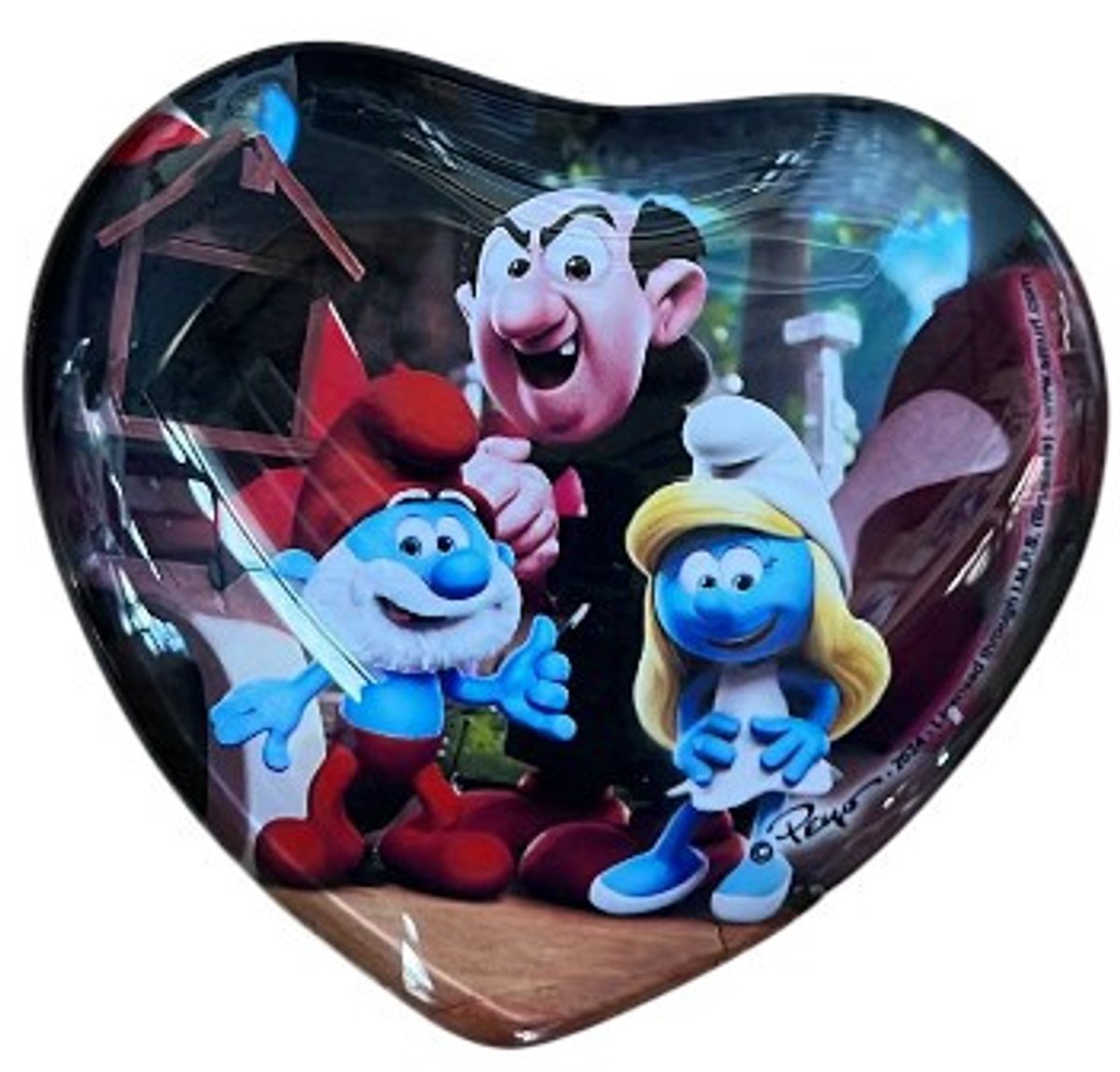 Smurfen Glasmagneet Hart 5 cm – Smurfin, Grote Smurf en Gargamel – Power Gift Koelkastmagneet