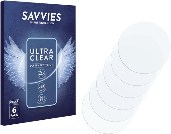 Savvies - Screenprotector voor Sanorum Smartwatch 1.39" - Folie Beschermfolie transparant 6 Stuks