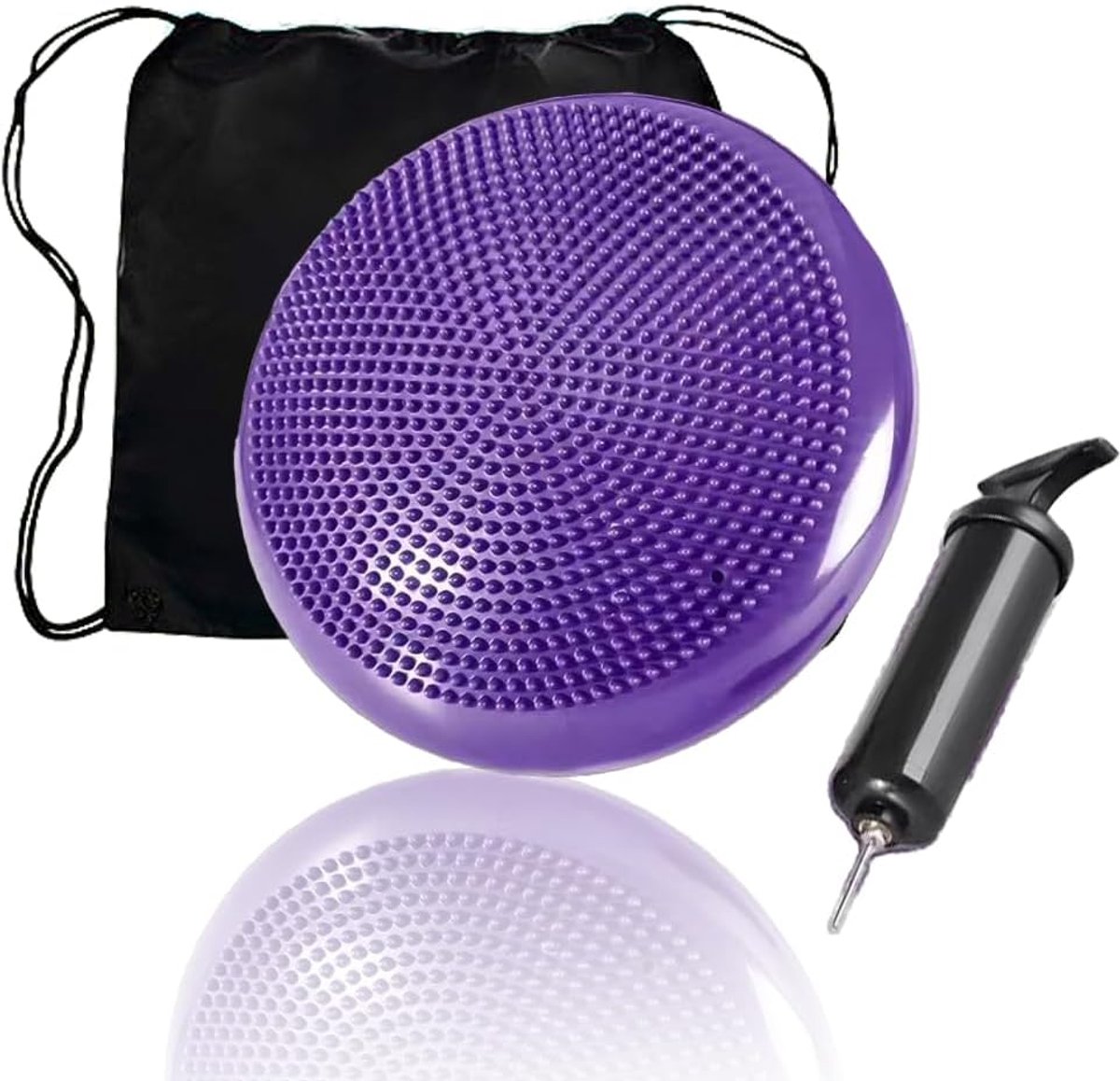 Wiebelkussen - Balanskussen - Balkussen - Komfortabel Zitten - Volwassenen en kinderen - Balansbord - Balance Board - Balanstrainer - Balansbal - Fitnessbal - Paars - 33 cm met Handpomp - van Imperatoris
