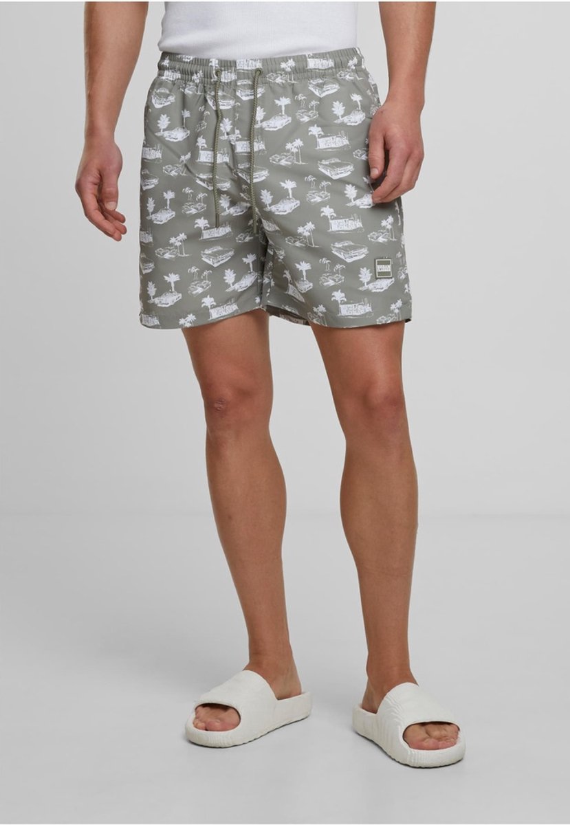 Urban Classics Pattern Zwemshorts S Bruin