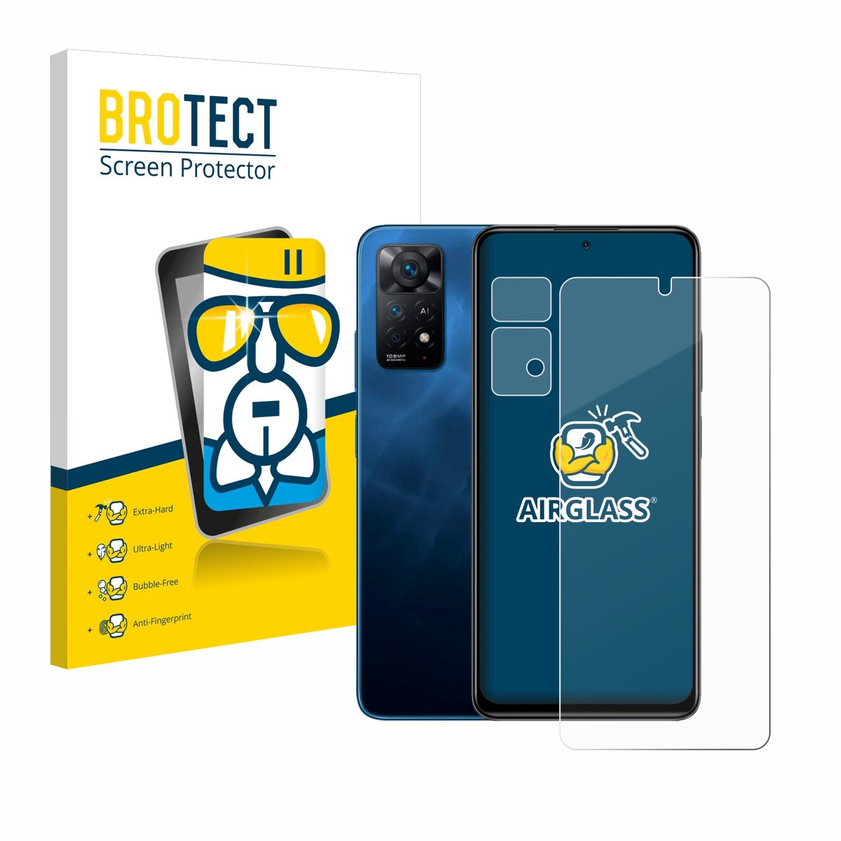 Screenprotector voor Xiaomi Redmi Note 11 Pro 5G (Voor+Camera) Beschermglas transparant