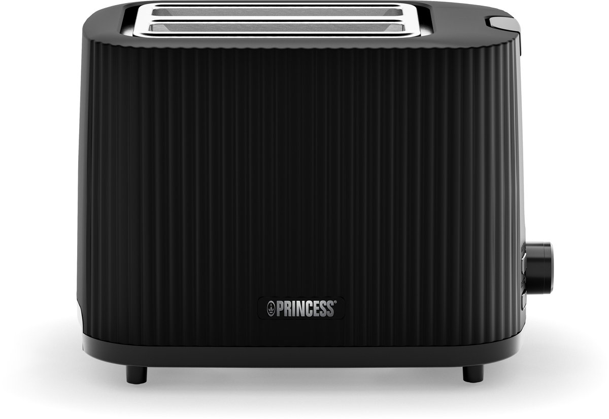 Princess Retro Broodrooster - Wave 142358 - Zwart - Compact - 7 Instelbare standen - Uitneembare Kruimellade - 930 Watt thumbnail 3