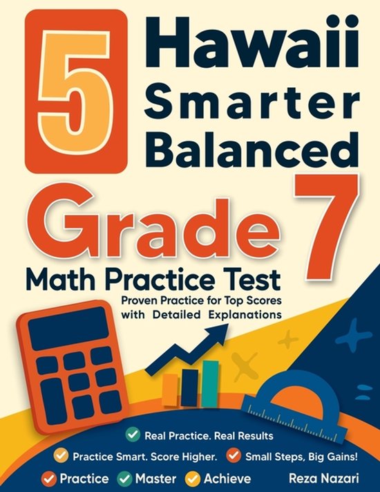 5 Hawaii Smarter Balanced Grade 7 Math Practice Tests - cover