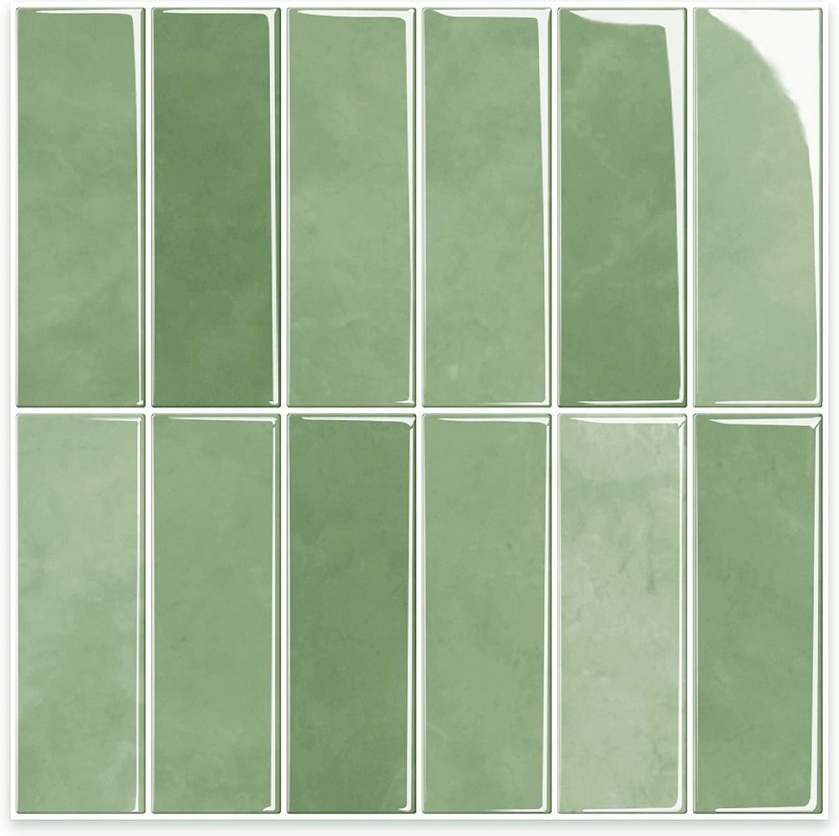 Olijfgroene 3D Vinyl Wandtegel Stickers 25x25cm - Zelfklevende Spatwand Tegels voor Keuken