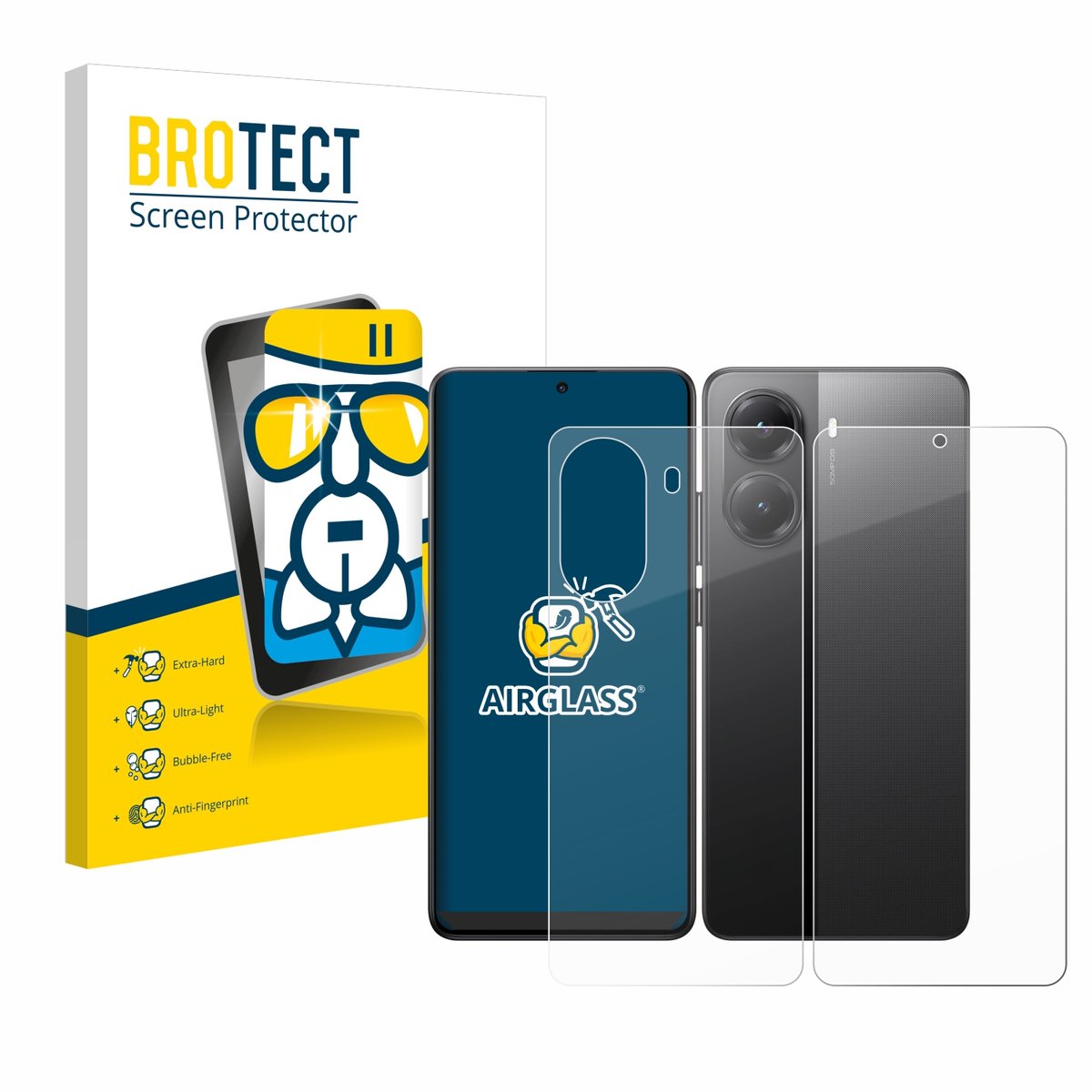 Screenprotector voor Xiaomi Poco X7 Pro (Voor+Achter) Beschermglas transparant