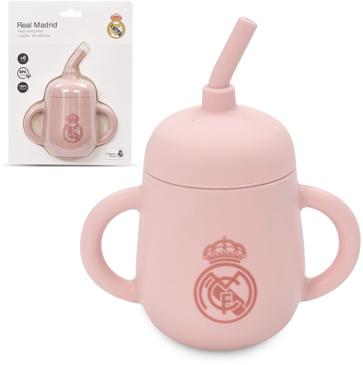 REAL MADRID™ | siliconen drinkbeker | roze 200ml | BPA-vrij | 6m+