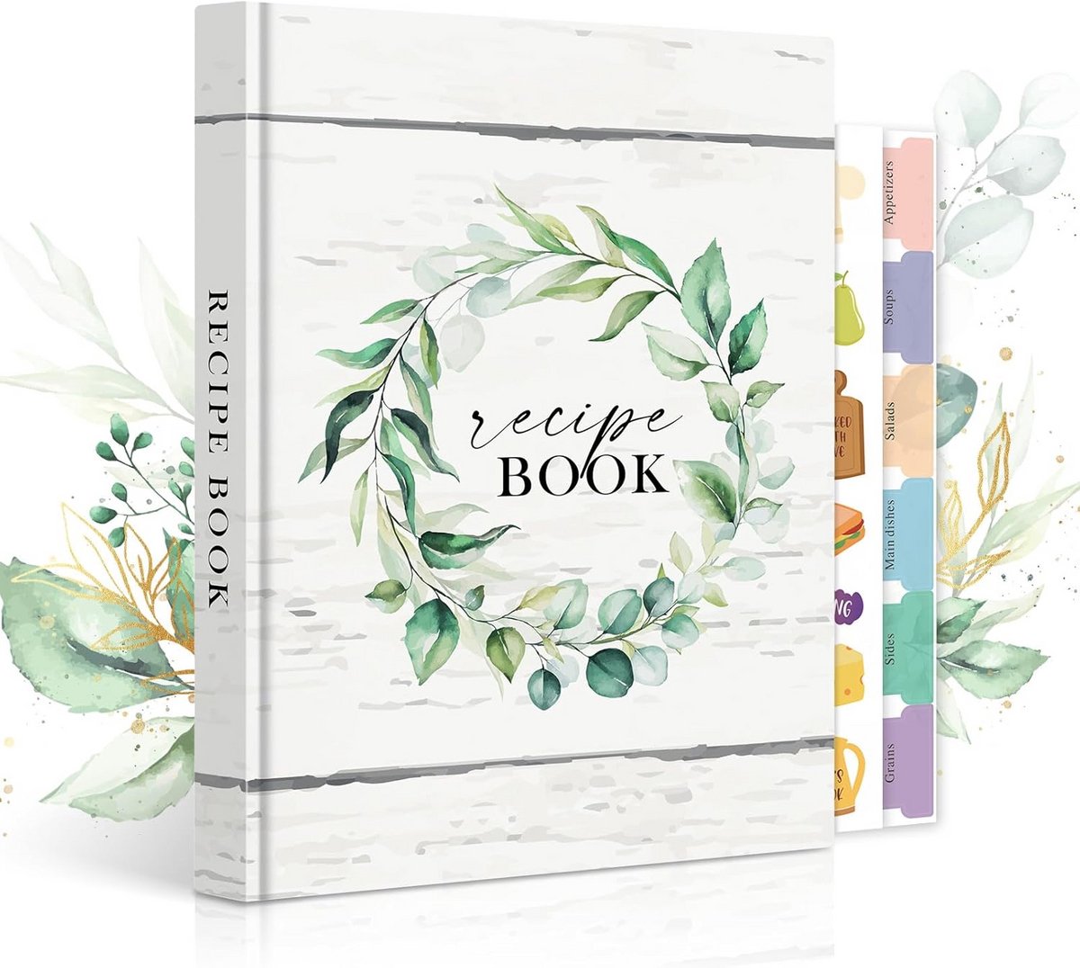 Blanco Kookboek A5 voor Eigen Recepten - Lederen Omslag & Stickers