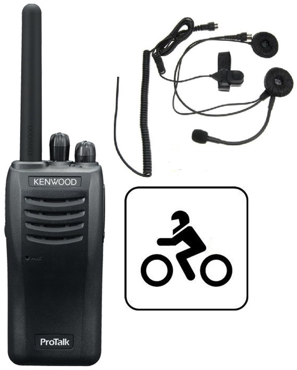 Kenwood TK-3501E ProTalk® Analogue Single Motorset incl. headset en programmatie