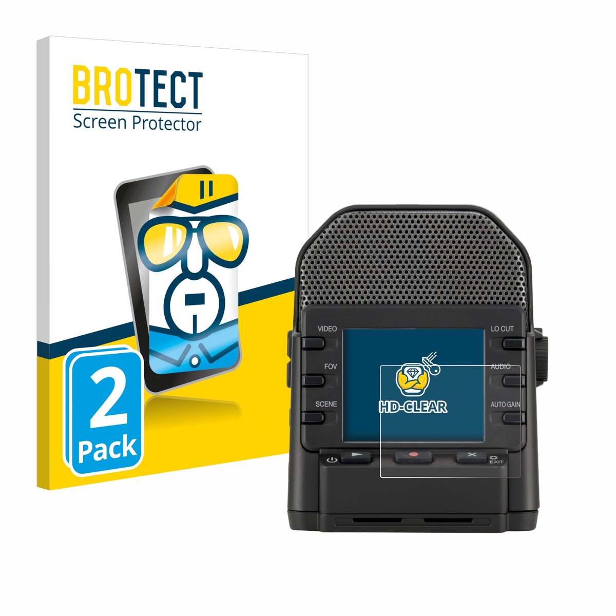 BROTECT - Screenprotector voor Zoom Q2n-4K - Folie Beschermfolie transparant 2 Stuks
