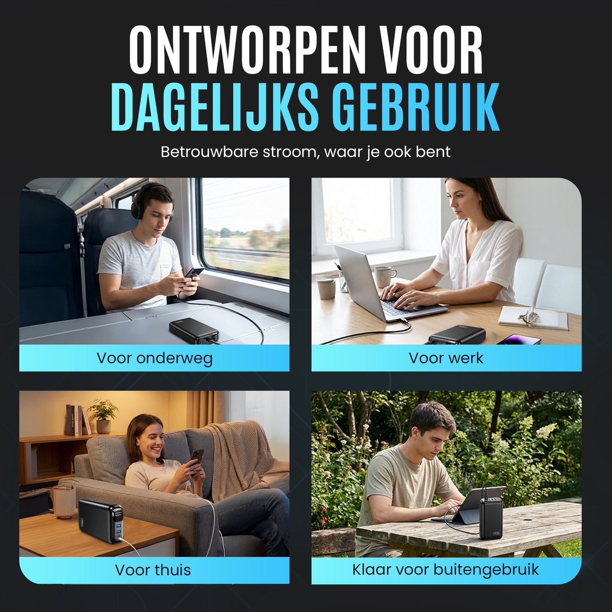 Strolox Powerbank 50000 mAh Snellader met USB-A en USB-C - afbeelding 2