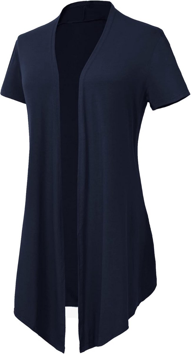 Dames Dunne Gebreide Cardigan Korte Mouw Luchtige Open Vest