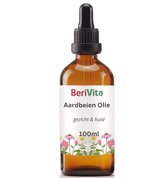 Aardbei Olie 100ml Pipetfles Glas - Puur en Koudgeperst - Huidolie van zaden, pitten van Aardbeien, Aardbeienolie - Strawberry Oil