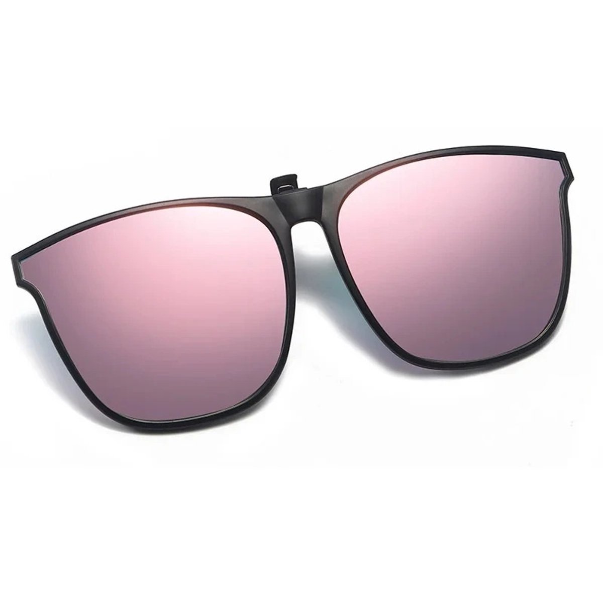 Cateye Overzet bril | Overzet zonnebril | Clip On Zonnebril - Zonnebril - Overzet - Opzet - Heren - Dames - Aluminium Opklapbare Voorhanger – Ovaal/Rond – Clip on Zonnebril – Brilclip – Voorzetbril | Parelmoer Roze