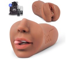 ME'ADAM Melange™ - 3D Realistische Masturbator - Inclusief opbergtas & glijmiddel - 3 in 1 - Vagina, Anus & Mond - Sex toys voor mannen - Realistische vagina - Pocket Pussy - kunstvagina