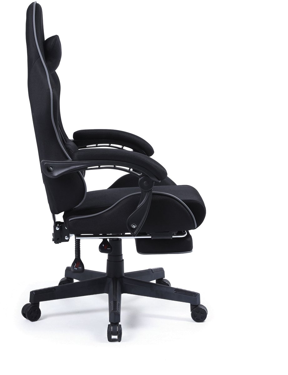 VDD Gaming Gamestoel met Massagefunctie en Voetsteun Zwart - afbeelding 2