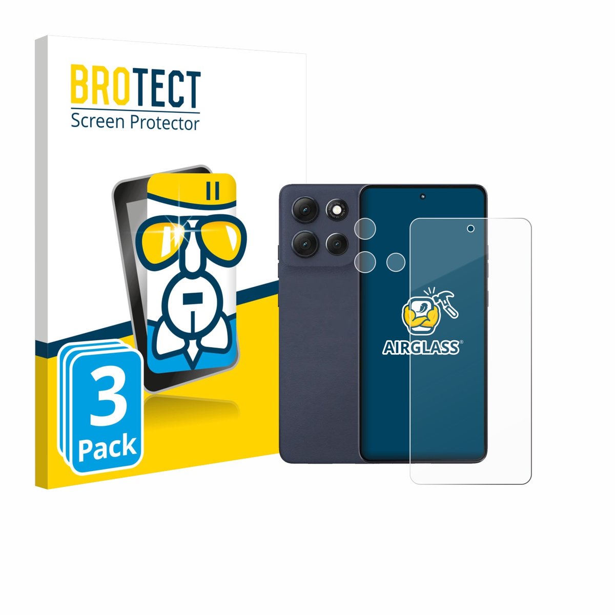 Screenprotector 3 Stuks voor Motorola Moto G86 (Voor+Camera) Beschermglas transparant