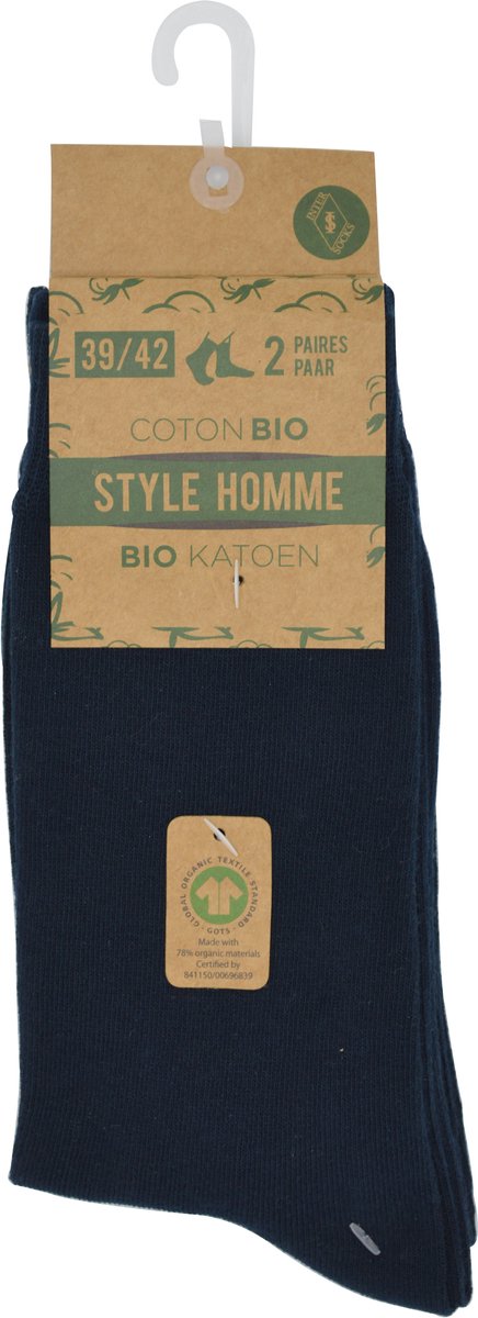 HEREN BIO SOKKEN - Bio katoen chaussettes - 20 paar - Marine blauw - Mannen Maat 39/42- multipack