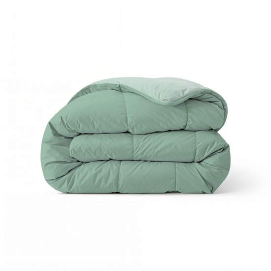 Zelesta Comfort Duo Dekbed zonder overtrek - Wasbaar Hoesloos dekbed - Met vaste overtrek - 2 in 1 - Mintgroen & Lichtgroen - 200x200cm
