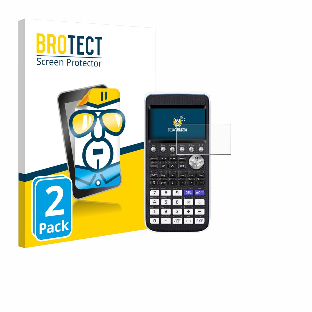 BROTECT - Screenprotector voor Casio FX-CG50 - Folie Beschermfolie transparant 2 Stuks