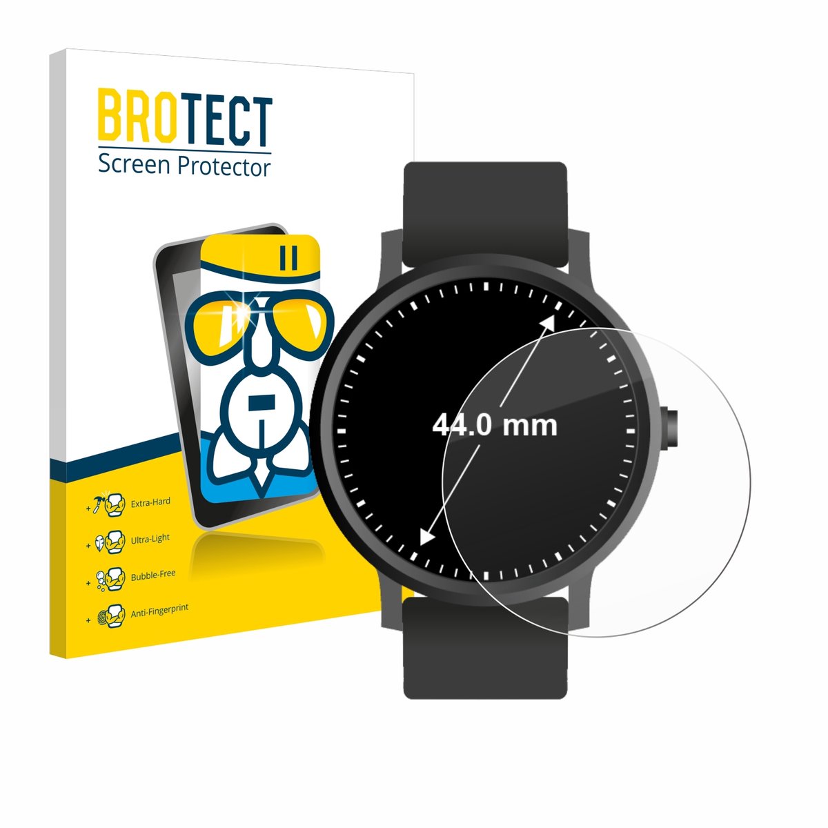 Screenprotector voor Horloges (Rond, ø: 44 mm) Beschermglas transparant