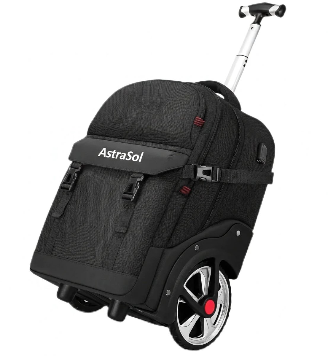 RUGZAK - REISTAS - Met groot wielen - 53.34 H cm - USB-oplaadpoort en combinatieslot - Waterbestendige anti-diefstal - zwart