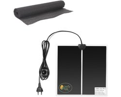 LayZyEgg® Warmtemat inclusief antislipmat - 14W 28x28 cm – Met Dimmer/Temperatuurregelaar – Voor Kuikens, Kwartels, Vogels, Reptielen & Amfibieën