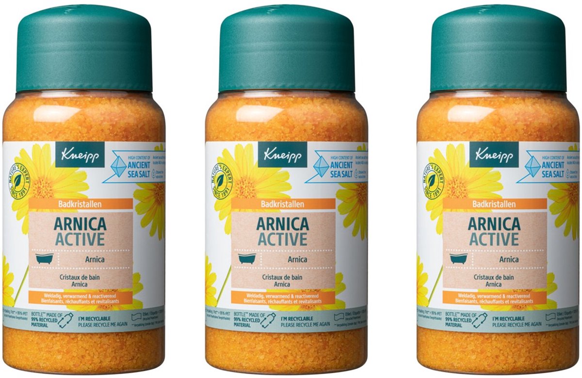 Kneipp Badkristallen Arnica Active - 3 x 600 gr - Voordeelverpakking