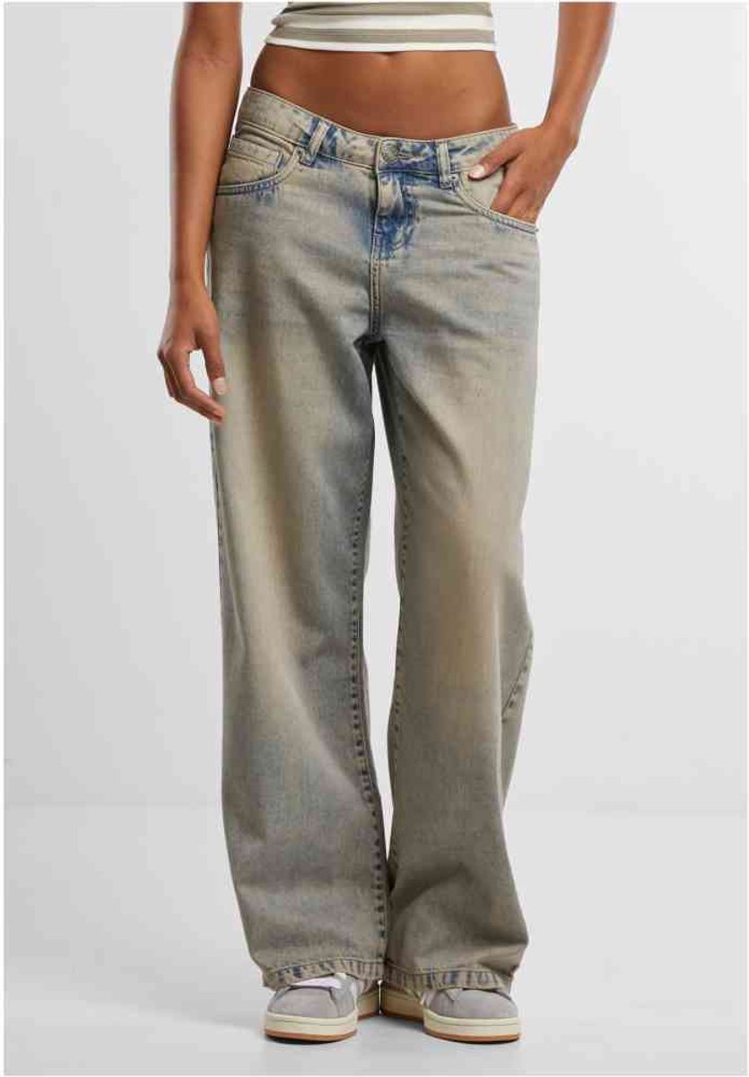 Urban Classics Low Waist Baggy Fit Broek rechte pijpen Taille 27 inch Grijs