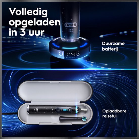 Oral-B iO 10 Elektrische Tandenborstel - Zwart - inclusief Oplaadreisetui en Opzetborstelhouder