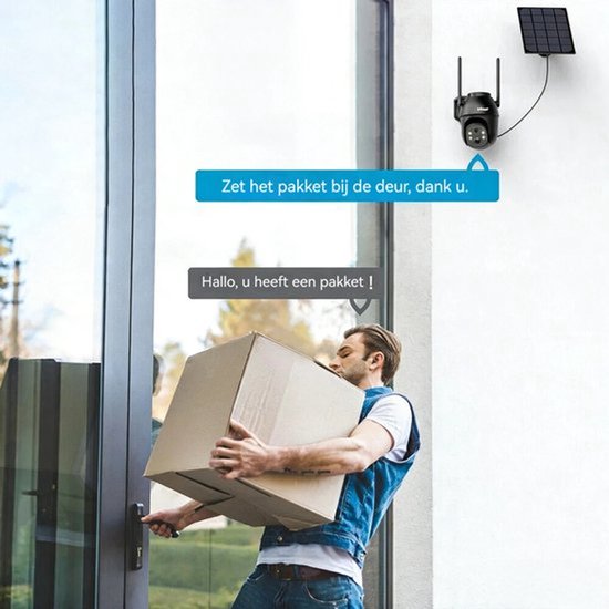 ieGeek Beveiligingscamera 4G LTE - Simkaart - Outdoor Zonne - 2K 3MP - 360° Draadloze Bewaking - Camerabewaking met Nachtzicht - IP66 Waterdichte Buitencamera Zonder Wifi - PIR-Detectie - App-Bediening - Tweeweg Audio - 4 Stuks van Merkloos — afbeelding 3