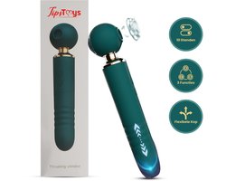TipsToys® 3 in-1 Magic Wand - Massage Vibrator - Dildo voor Vrouwen - Flexibele Kop - Clitoris, G Spot en Prostaat Stimulator - Kloppen, Zuiger en Stotende Functie - Anaal & Vagina - Rechargeable - Sex Toys & Sexspeeltjes - Vrouw en Koppels - Groen