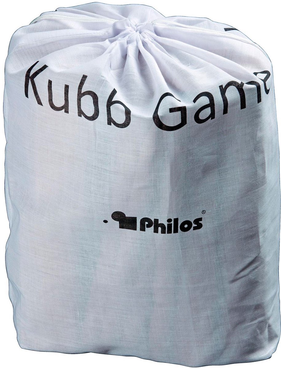 Philos Dennenhouten Kubb spel original 31x28cm — afbeelding 3