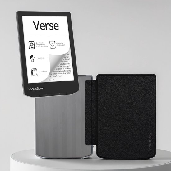 PocketBook Verse - E-reader - Mist Grey - Met Transparant Zw ... - cover