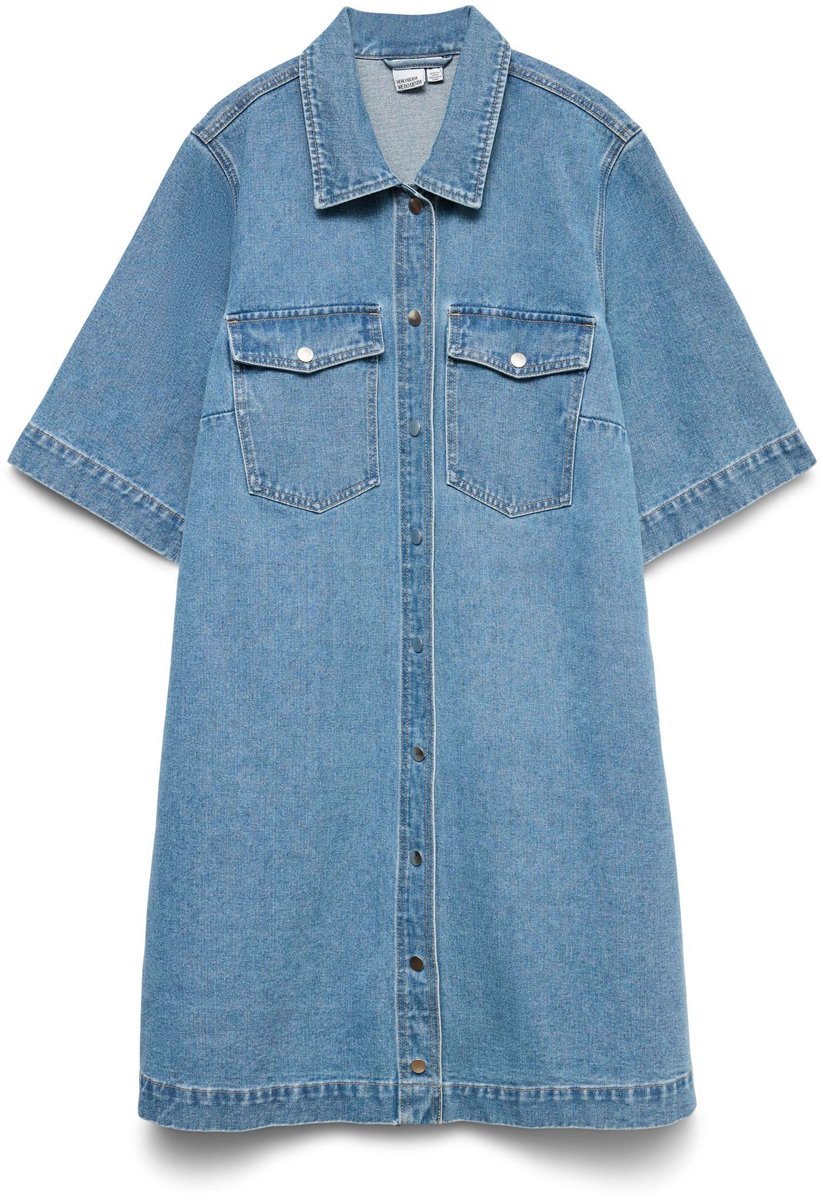 Vero Moda Curve Denim jurk VMCFENJA Korte jurk