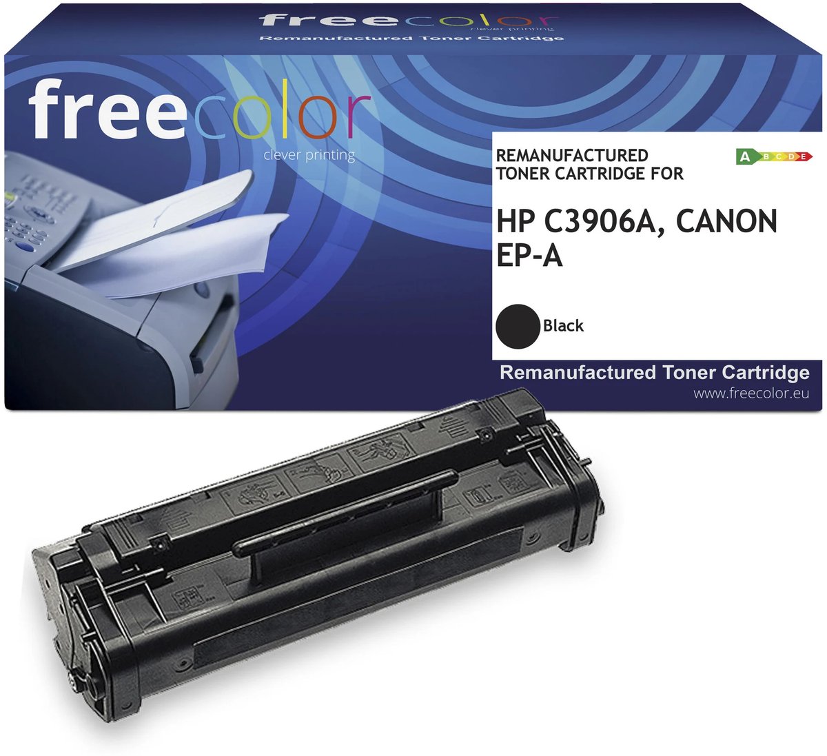 Freecolor - Vervangt HP 06A (C3906A) / Canon EP-A Toner - Zwart - 2.500 pagina's - Compatible