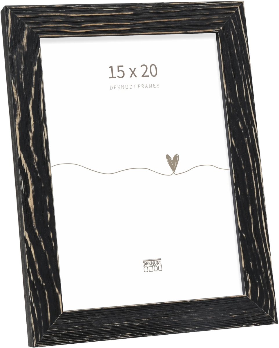 Deknudt Frames fotolijst S68VF2 - verweerd hout - zwart - foto 15x20