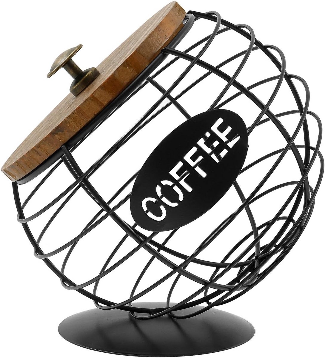 Ronde Koffiecapsulehouder met Deksel voor Espresso Cups - Zwart