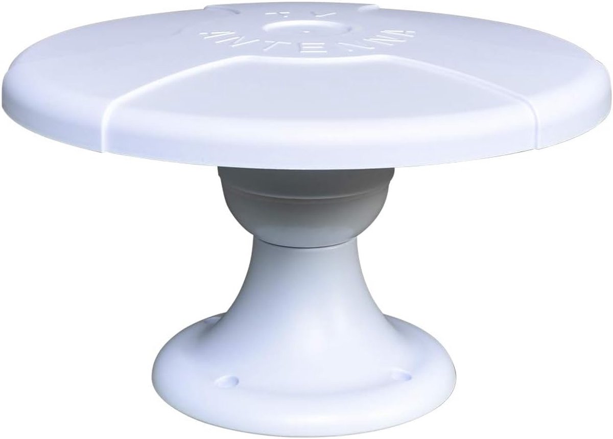 Digitale HDTV Buitenantenne voor Camper, Vrachtwagen, Caravan en Boot - Witte UFO Vorm