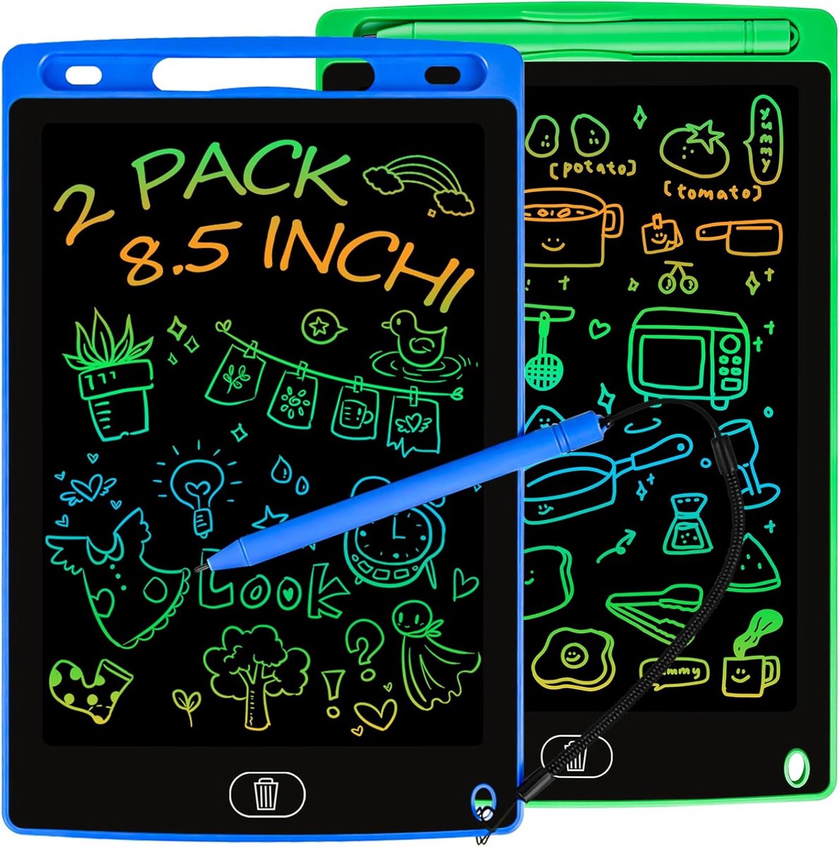 2x LCD Tekentablet 8.5 Inch - Digitaal Kladblok voor Jong en Oud