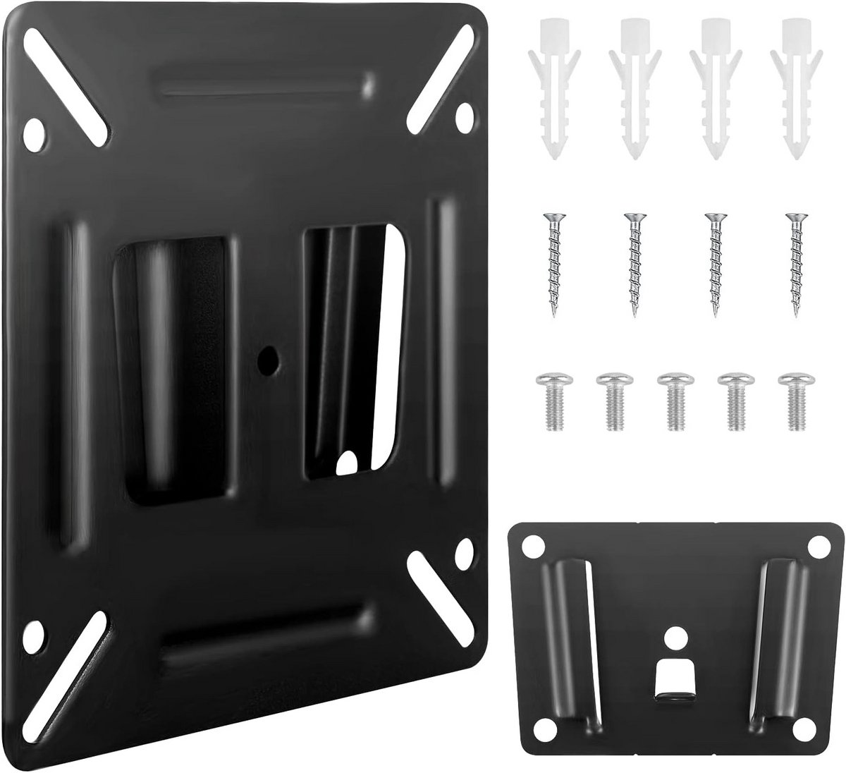Universele Wandsteun voor Monitor en Kleine TV (14-24 inch) - VESA 100x100, Laag Profiel