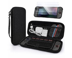 IMENGINE® Nintendo Switch 2 Case met Accessoires - 23 delig - Beschermhoes, Screenprotectors & Gamecardhouder – Complete Beschermingsset – waterbestendig en schokbestendig - Zwart
