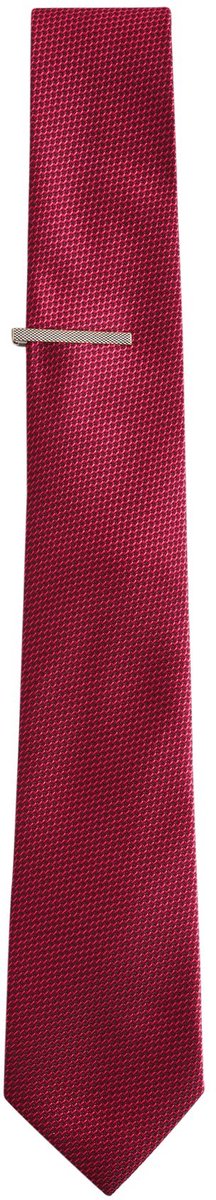 Next - Heren - Stropdas met textuur en dasspeld - Rood