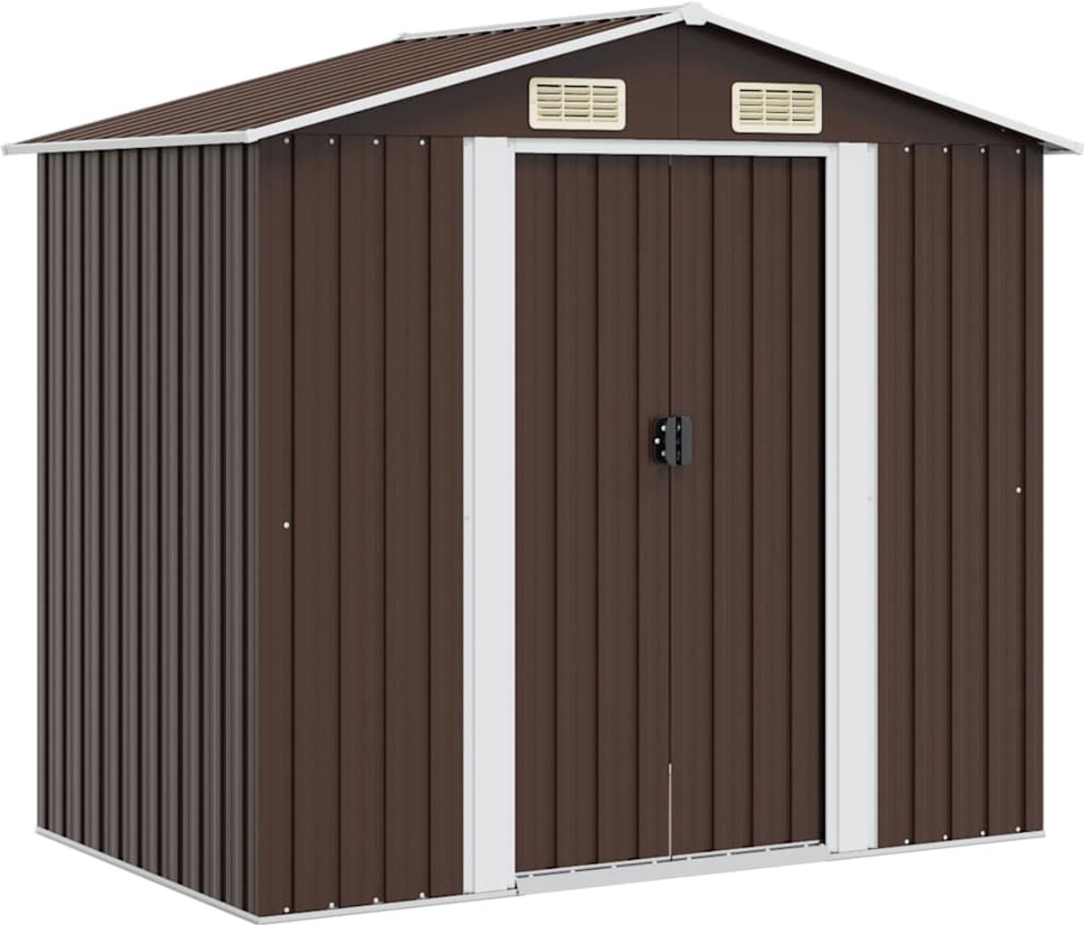 VidaXL tuinhuis metaal bruin 204x132cm